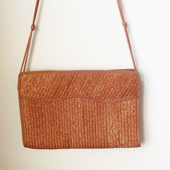 Woven Rectangle Ratan Clutch Purse - Picture 7 of 14